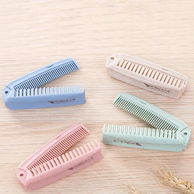 

Portable Folding Comb Hair Brush Anti-static Combs Travel Hair Brush Wheat straw Folding Hairdressing Styling Tool