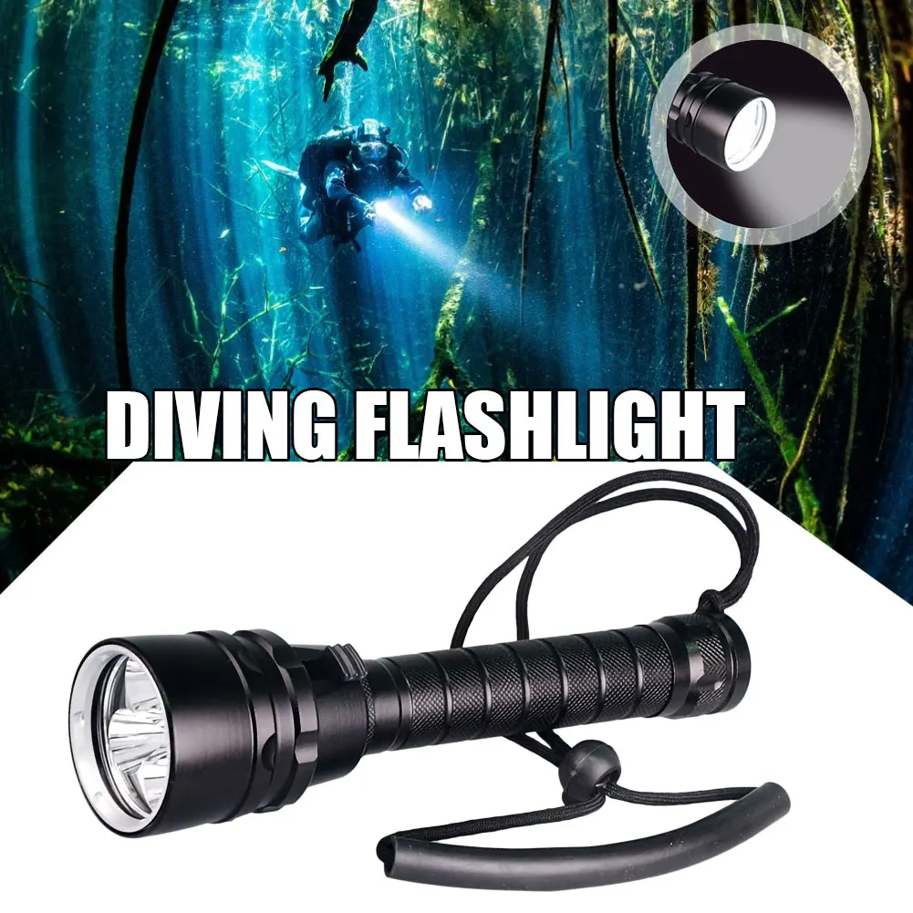 Super Bright Diving Flashlight IP68 Highest Waterproof Rating Professional Diving Light Powered...
