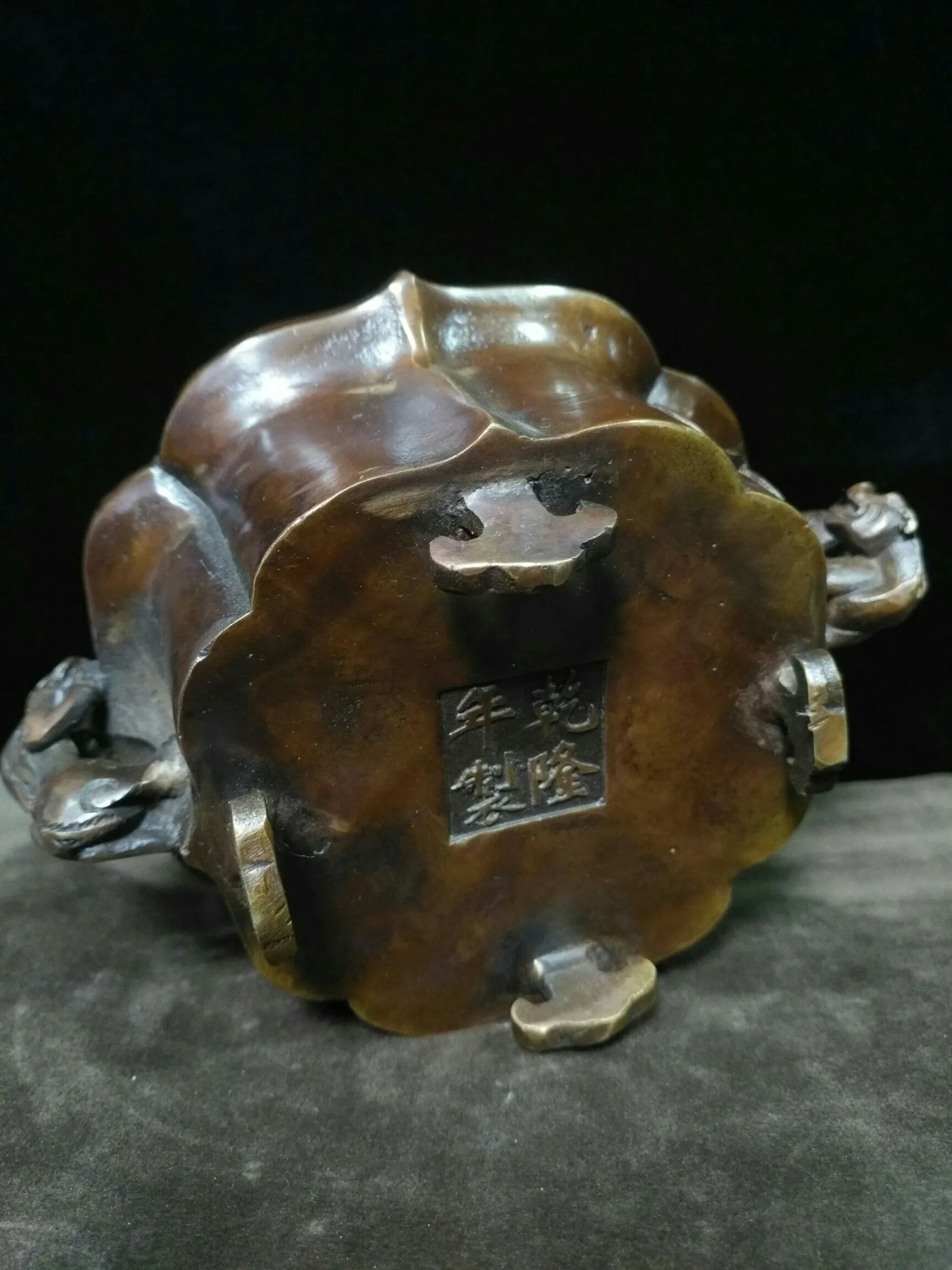 

LaoJunLu Collecting Old Goods And Old Objects In The Countryside, Qianlong Reign Made Old Copper Tire Countertop Yawan] Rui