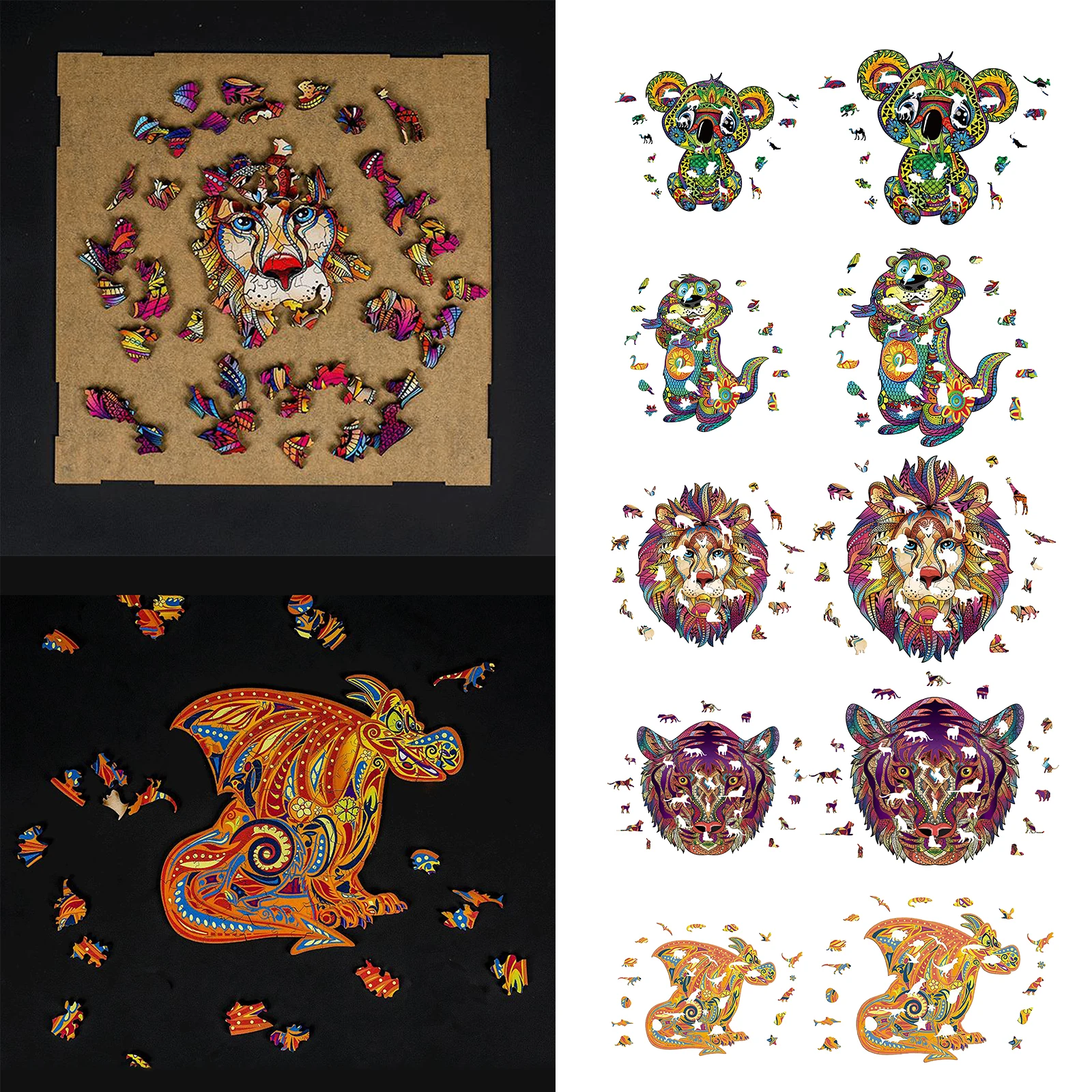 

Wooden Jigsaw Puzzle Board Set Toy Interesting Wooden Puzzles For Adults Kids Christmas Gifts Educational Games Toys