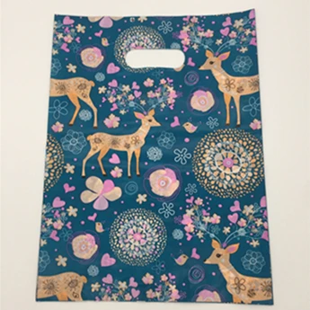 Green rich deer Герметичность 20*25 см 50 шт. Свадебные бутик вечерние подарочные пластиковые ручки для покупок спасибо подарок ювелирные изделия пластиковая посылка сумка для переноски - Цвет: Green rich deer