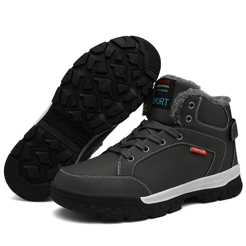 Зимние ботинки мужские высокие износостойкие на шнуровке для спорта и отдыха