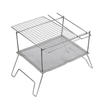 folding barbecue grill charcoal wood burning stand stainless steel assembly campfire station outdoor camping picnic frame