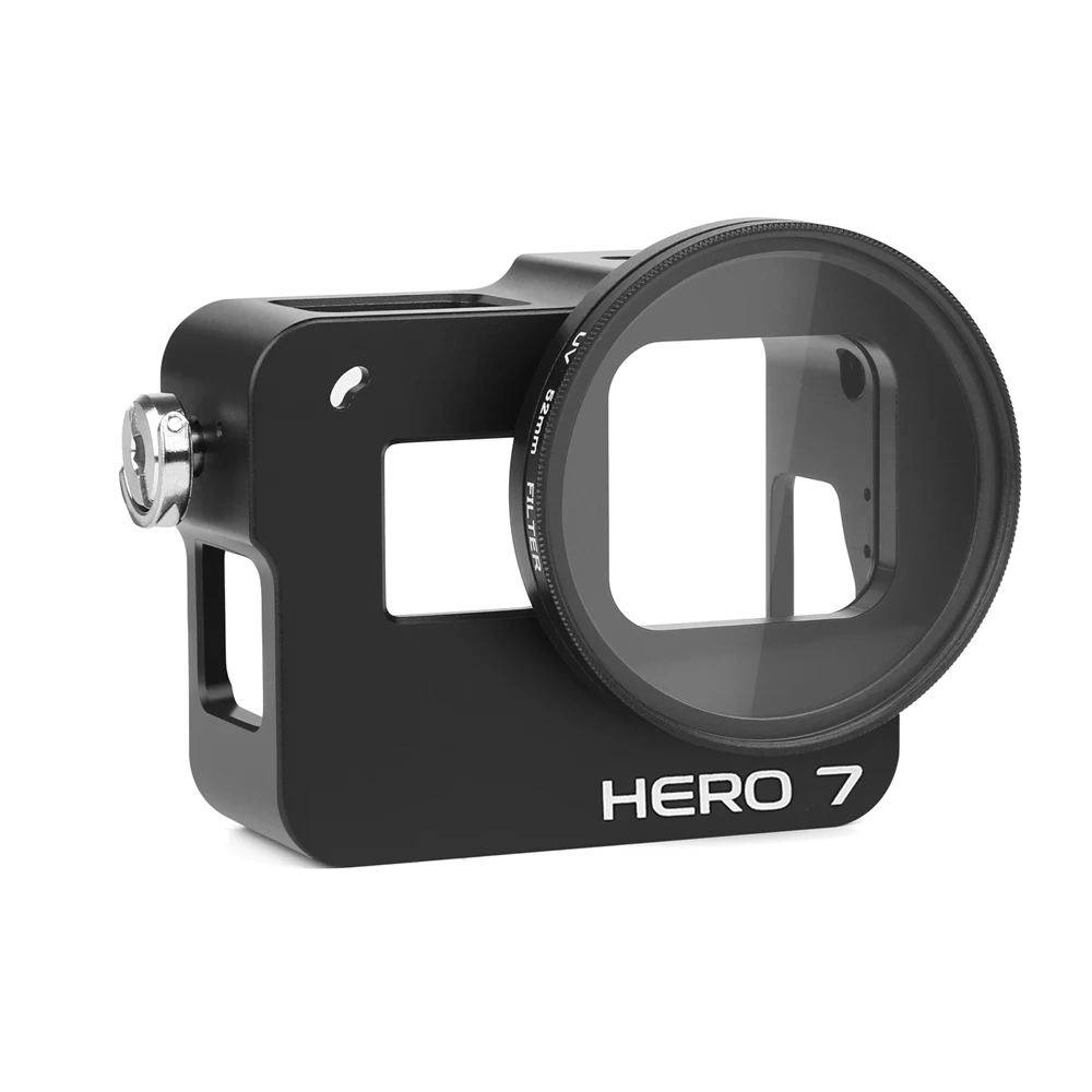 SHOOT CNC защитный чехол из алюминиевого сплава для GoPro Hero 7 6 5 Black с 52 мм УФ объективом