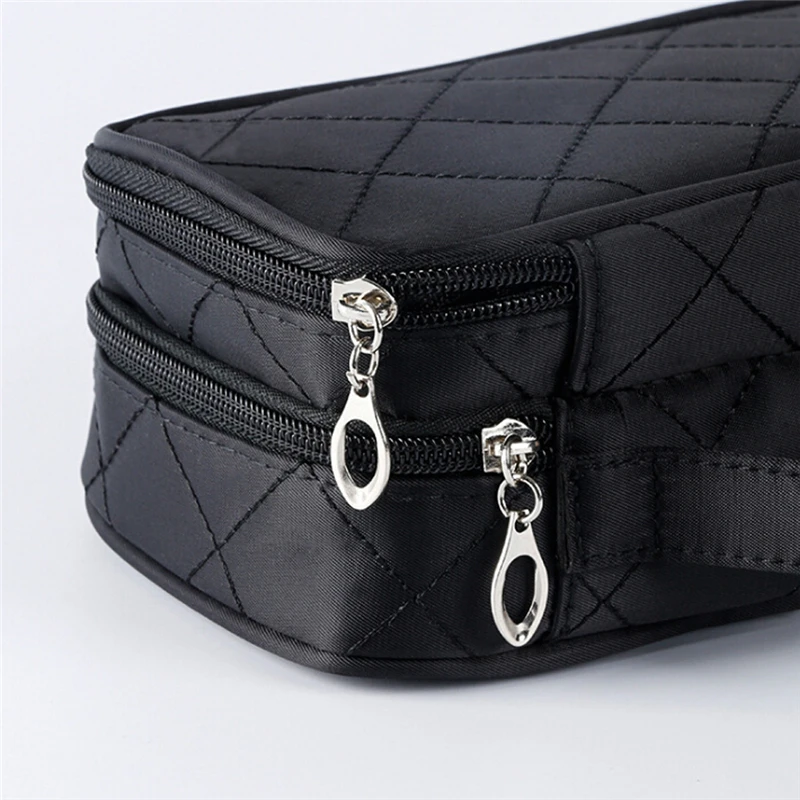 

Diamond Lattic Large Capacity Makeup Bag Women Travel Bag Organizer For Cosmetic Double Zipper Cosmetic Bag Women Make Up Bag