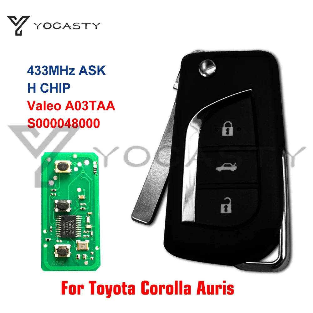 

Флип-чехол yocпластика S000048000 Valeo A03TAA ASK для 2012 2013 2014 2015 2016 2017 Toyota Corolla Toyota Auris 433 МГц