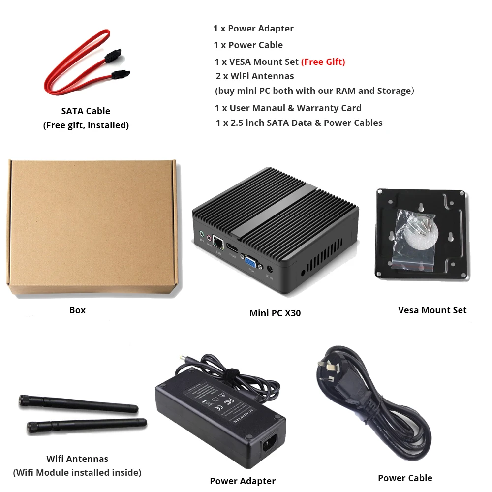 XCY Intel мини ПК двухъядерный Windows 10 с Vga Hdmi настольный компьютер j1900 j1800 Мини Микро