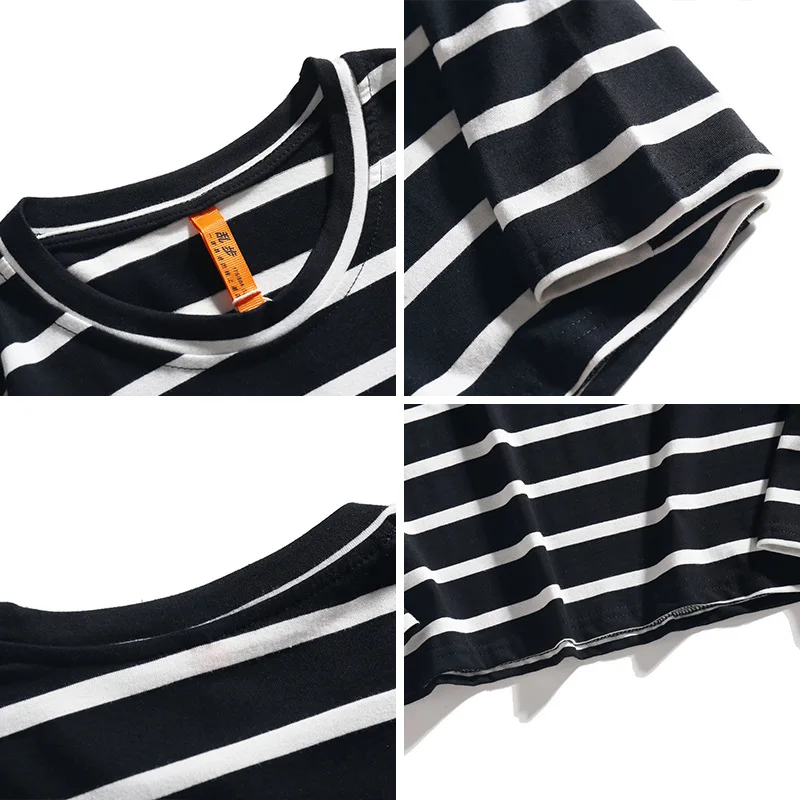 

Casual Men Long-Sleeved T-Shirts Men's Round Neck Bbottoming T Shirt Spring Autumn Male Loose Striped Tees Shirt Tops ash lynx