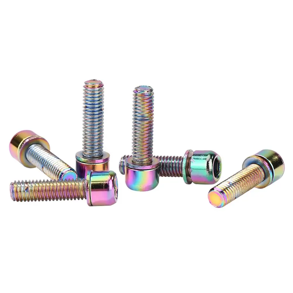 6 шт./компл. с высоким содержанием углерода Сталь M5 шестиугольник велосипеда винт
