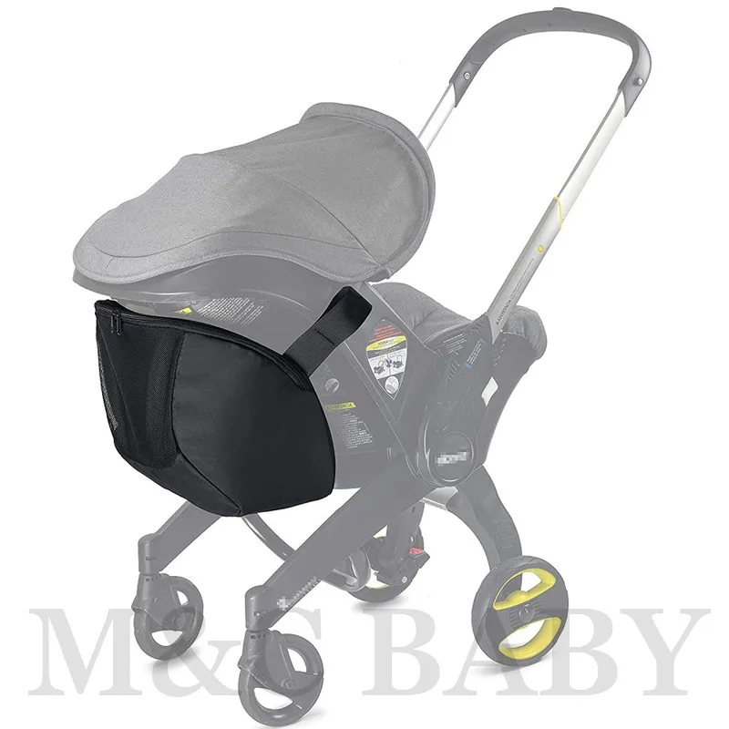 Bolsa de almacenamiento de art&iacute;culos esenciales, Compatible con Doona/Foofoo, asiento infantil para coche, cochecito, bolsa para mam&aacute;, Color negro-5