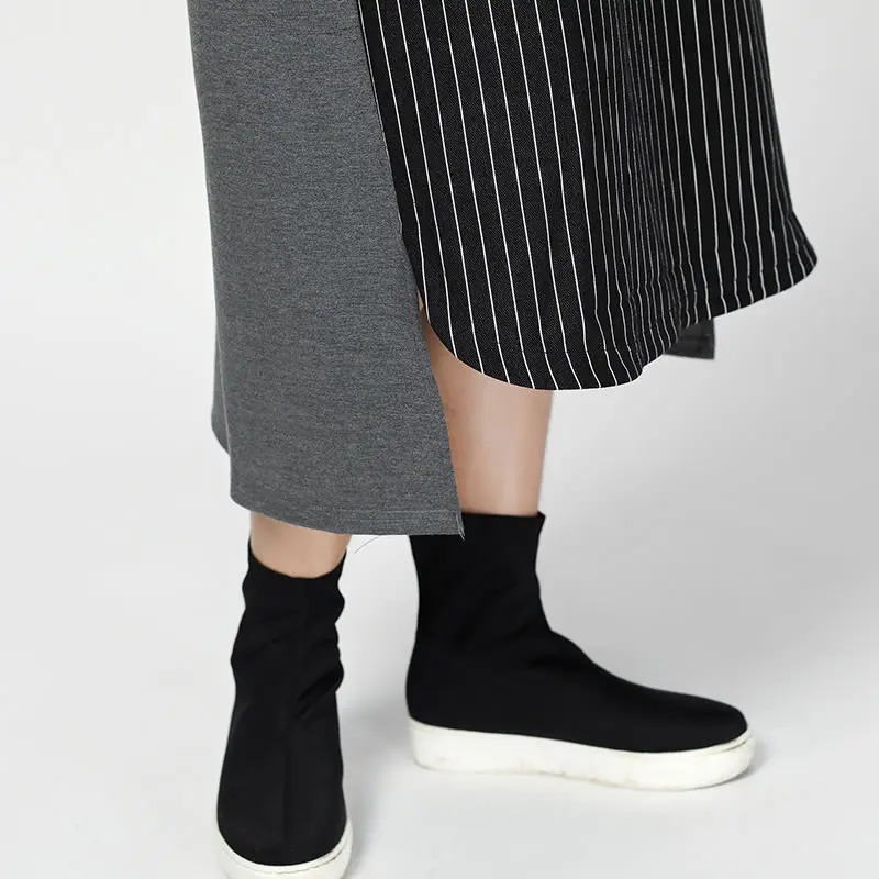 Женское платье с длинным рукавом XITAO осеннее до середины икры на кнопках отложным