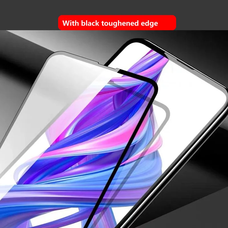 Защитное стекло 9D для Huawei Honor 9X Pro черное противоударное полное покрытие 3