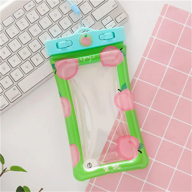 green peach Фиолетовая 1 шт., женская сумка для путешествий, водонепроницаемая, для телефона, для монет, сумка для плавания, для телефона, сухая сумка, для лета, пляжа, чехол, водные развлечения, аксессуары для путешествий - Цвет: green peach