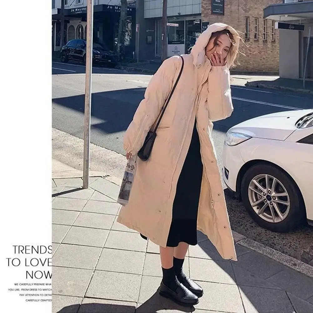 

Новинка 2021, Женское зимнее пальто, парки, корейские пальто, высококачественные длинные толстые парки E4t1