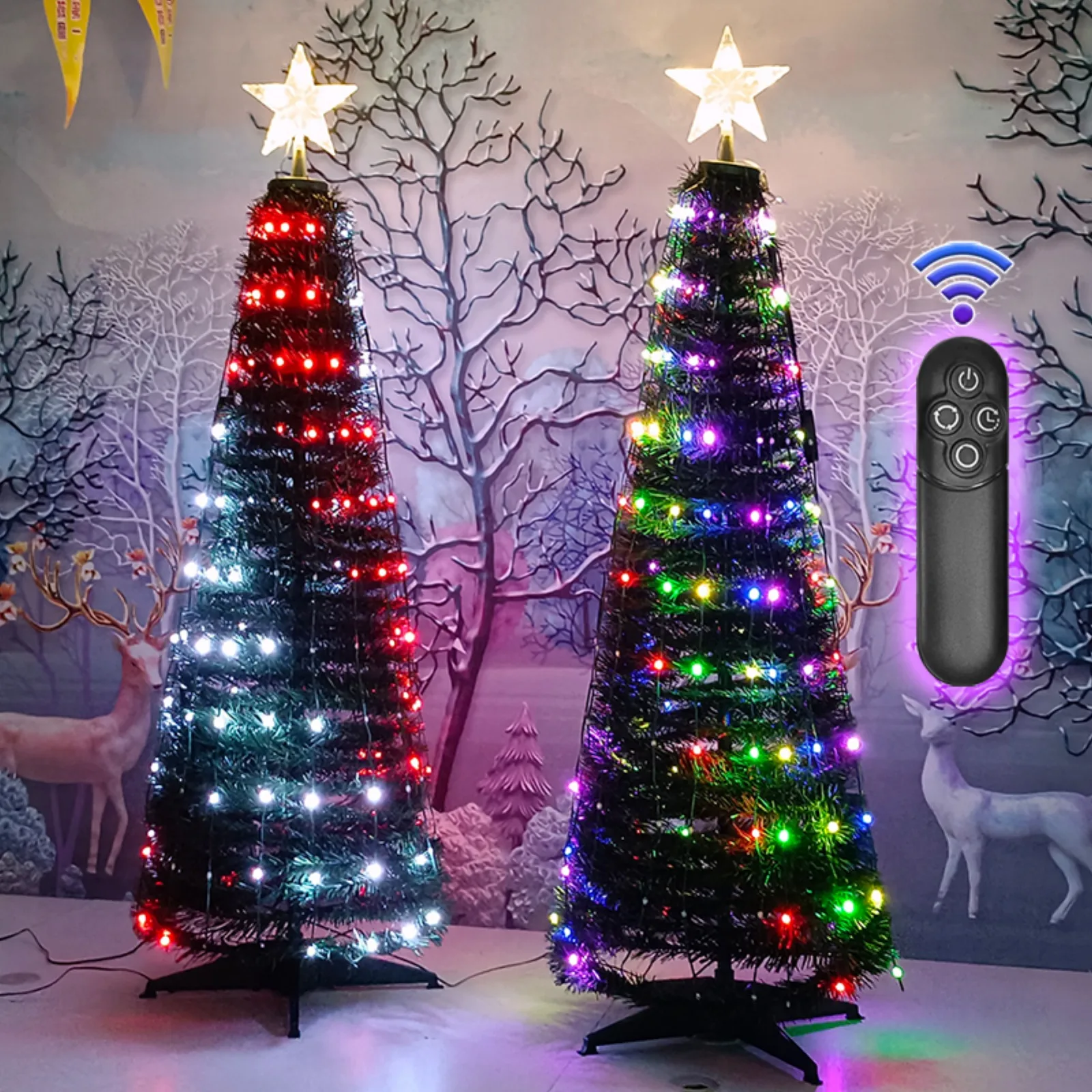 

1.4M Christmas Artificial Tree Decoration 4.6 Feet Tree With RGB Lights Christmas Tree