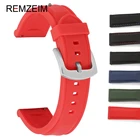 Ремешок силиконовый REMZEIM для наручных часов, сменный резиновый спортивный браслет, аксессуары для часов, 18 мм 20 мм 22 мм 24 мм
