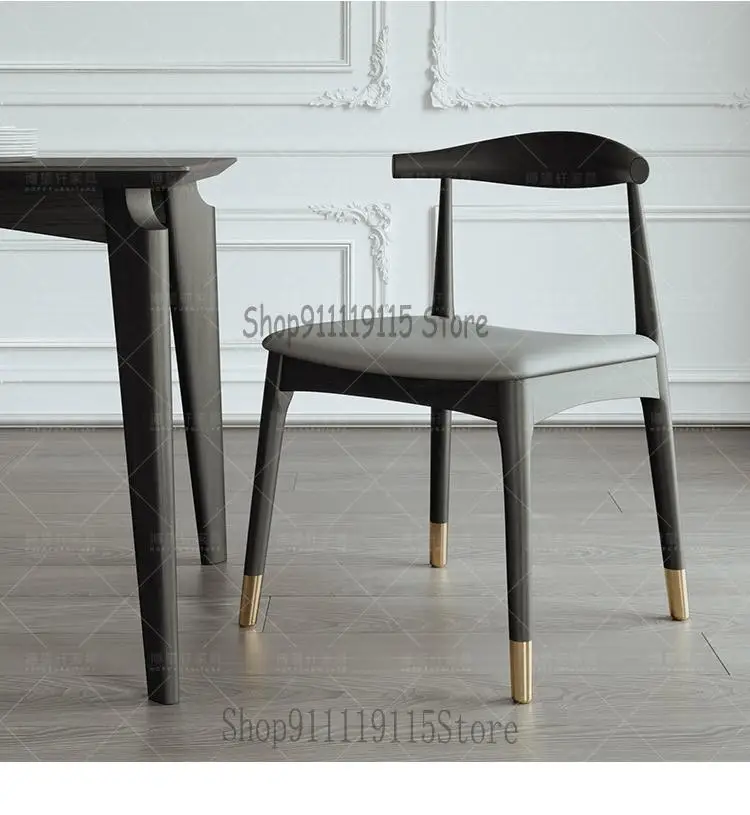 Стул Nordic Luxury Chair Ox Horn Solid Wood Back Simple Dining Household Desk Restaurant on.