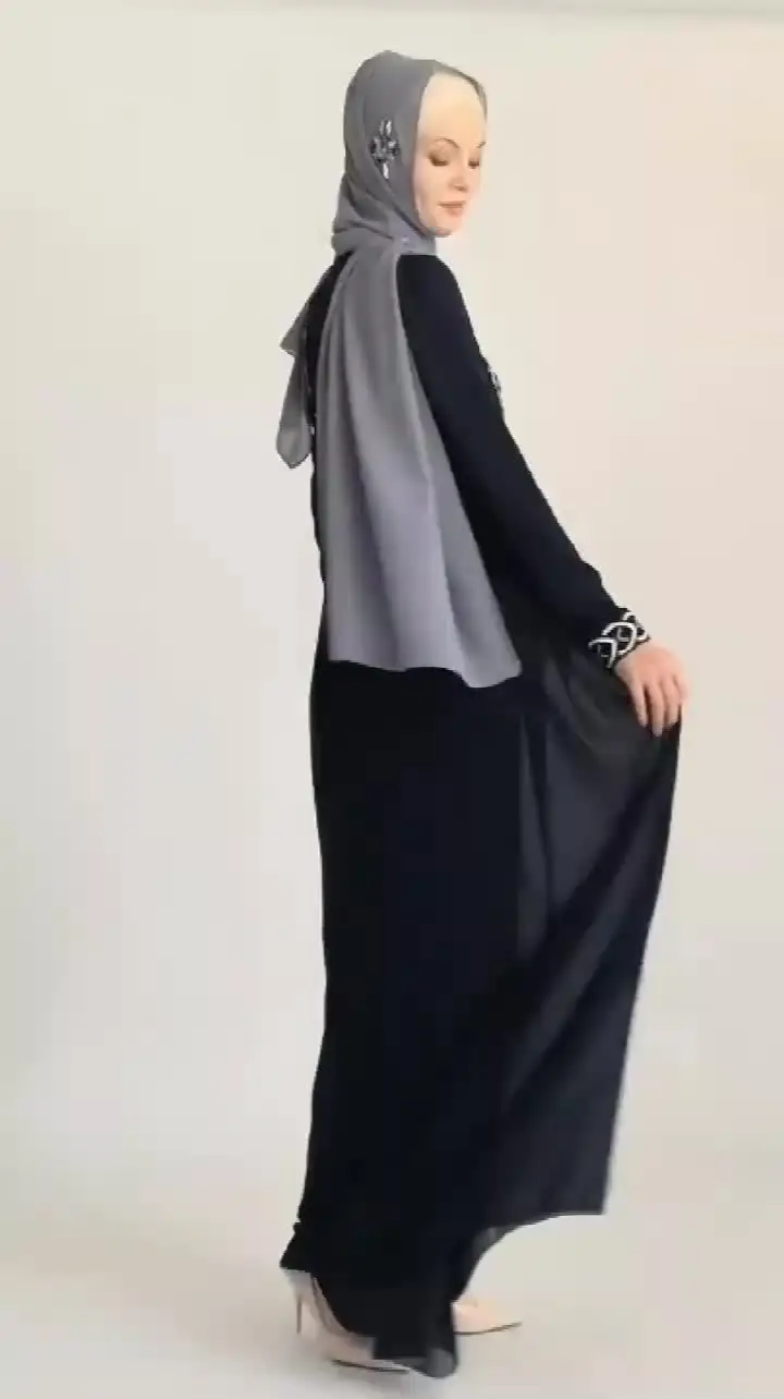 

double layer High-density chiffon abaya dubai Chiffon abaya islamic abaya