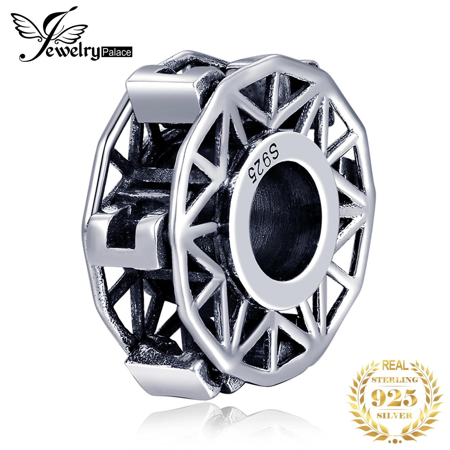 JewelryPalace Винтаж 925 пробы Серебряный полые парк развлечений колесо обозрения бисера Шарм Fit Браслет для женщин как подарки