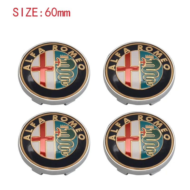4 шт. Автомобильная эмблема колпачок ступицы колеса значок чехлы для ALFA ROMEO Mito 147 156