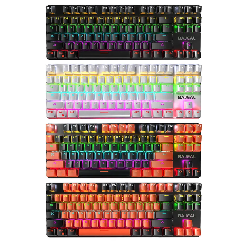 87 Keys Gaming Mechanical Keyboard Wired Blue Switch 26 Keys Rollover for Windows XP/Win7/8 IOS PC Desktop Laptop