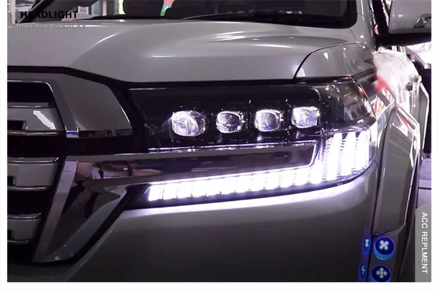 2 шт. светодиодный фары для Toyota Land Cruiser- светодиодный Автомобильные фары ангельские глазки все светодиодный протовотуманная подсветка Габаритные огни