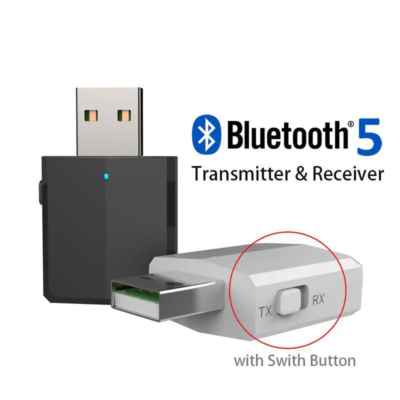 

Bluetooth 5.0 USB Transmitter for TV 3.5mm Mini Car Bluetooth Receiver AUX Stereo Music with Changer Switch Wireless Adapter d29