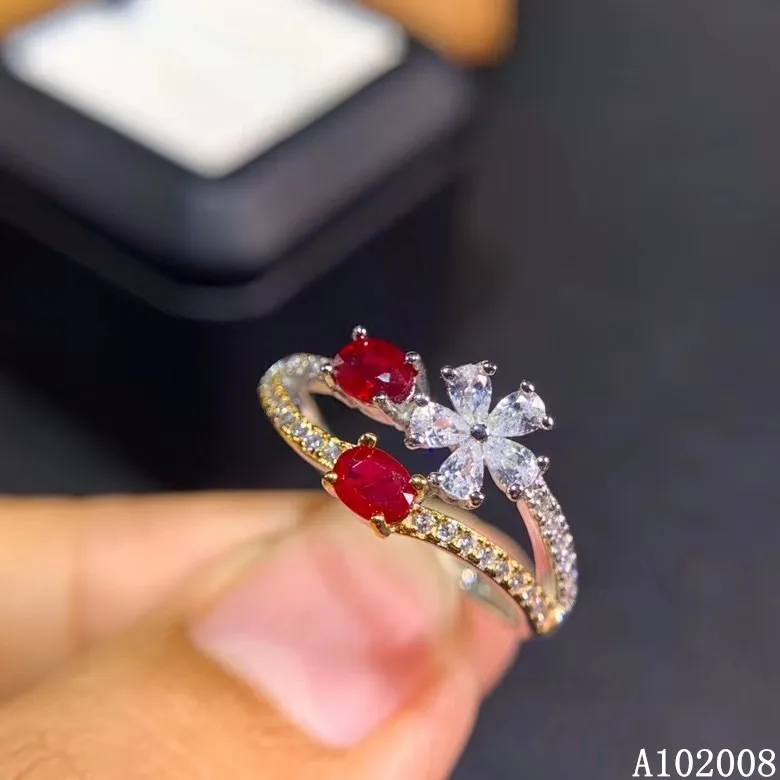 KJJEAXCMY fine jewelry 925 sterling silver inlaid natural ruby ring trendy new female ring vintage support test with box