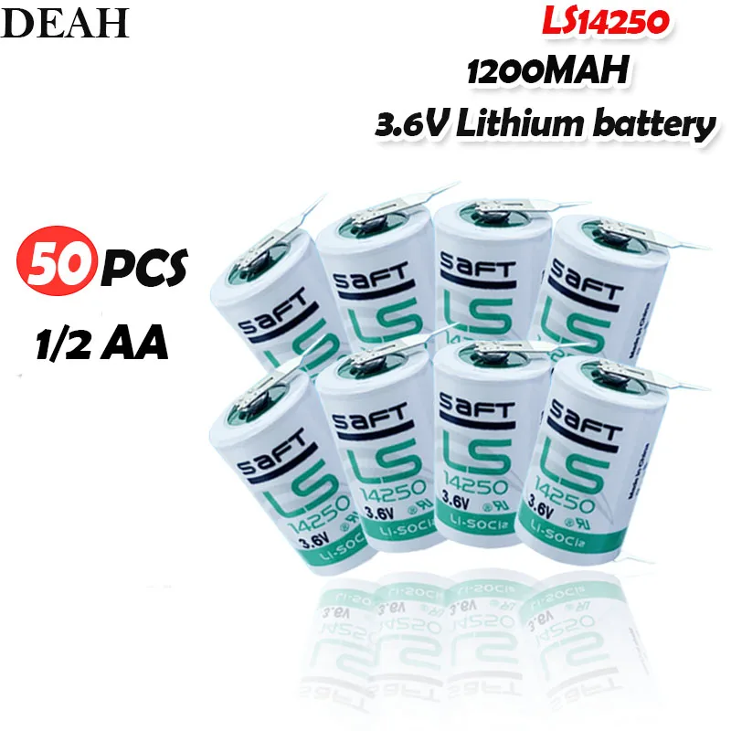 50 шт./лот новый оригинальный SAFT LS 14250 LS14250 3 6 V 1/2 AA 1/2AA Первичная батарея ПЛК