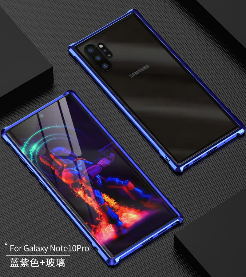 Note10plus, Высококачественная ультратонкая металлическая рамка, закаленное стекло, зеркальная оболочка для samsung galaxy note 10 plus, чехол, крышка, note10+ note10