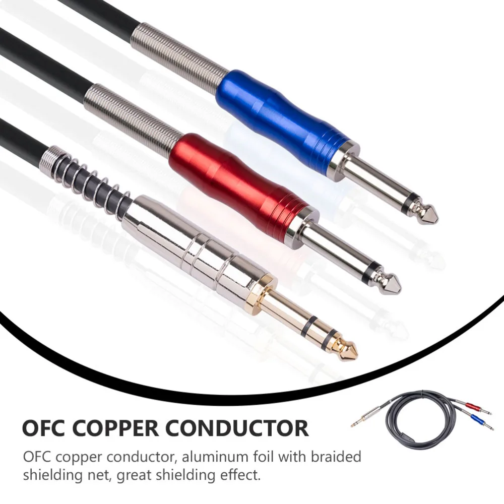 

6.35mm Patch Cable 1.8-Meter Stereo to Double Mono Instrument Wire Accessory