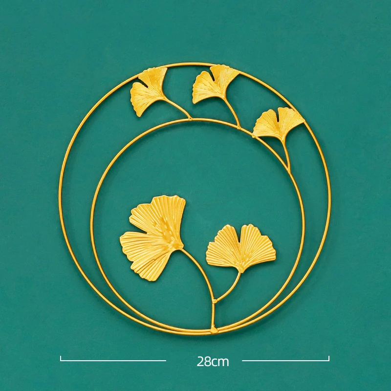 

3pcs 3D Wall Metal Flower Modern Home Decoration Golden Ginkgo Biloba Wall Decoration for Living Room Office HUG