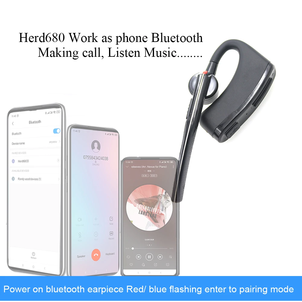 Портативная рация Громкая связь Bluetooth PTT наушник беспроводные наушники гарнитура для BaoFeng UV-82 UV-5R 888S двухстороннее радио мото велосипед