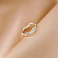 simple fashion retro personality creative geometric smiley ring cold wind country tide ladies ring