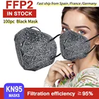 100 mascarillas fpp2 Испании женские 3D дизайн черные дышащие mascarilla ffp2 kn95 homologada 5 слоев kn95 маски маске