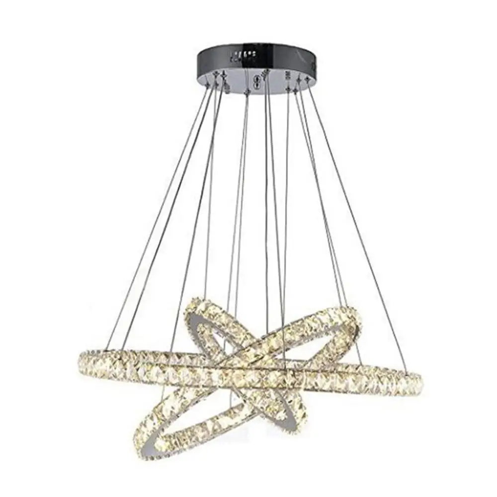 

Люстра хрустальная светодиодная, 69 Вт, D30 см + d50 см + D70 см s освещение колец, потолочное крепление