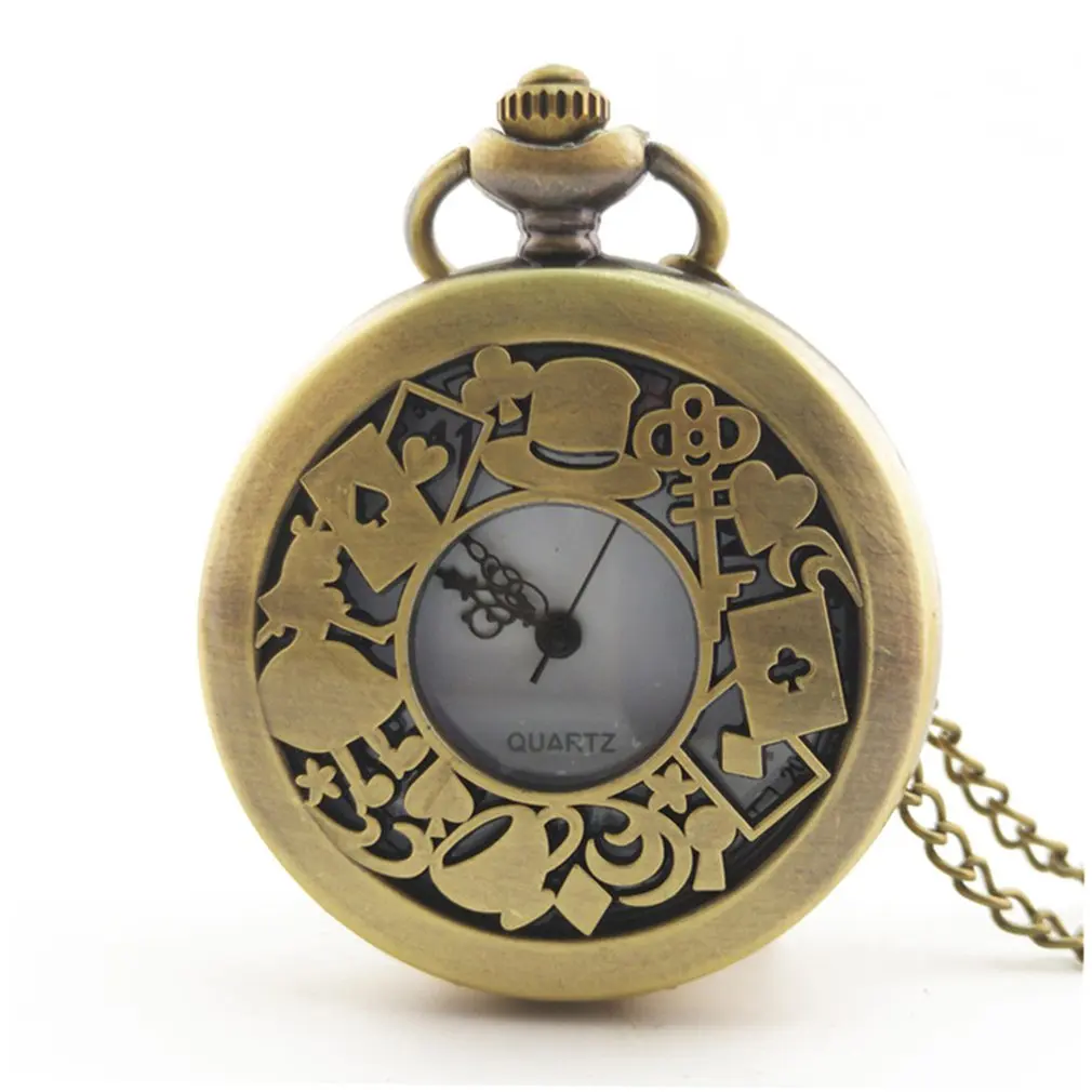 Винтажные медные кварцевые карманные часы в стиле стимпанк Бронзовая Шестерня