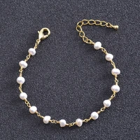 bridesmaid jewelry mini fresh water pearl bracelets for women delicate gold color wire wrapped boutique bridal bracelets bangles