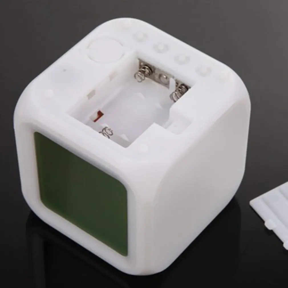 Портативные милые модные 7 цветов Сменные квадратные цифровые часы-будильник с