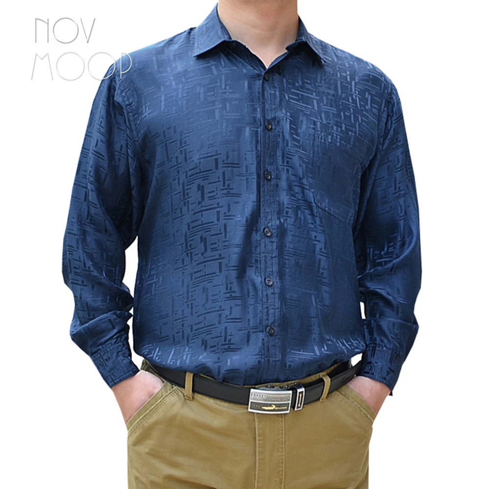 Мужская рубашка из 100% шелка 5 цветов|camisa masculina|silk shirt menchemise homme |