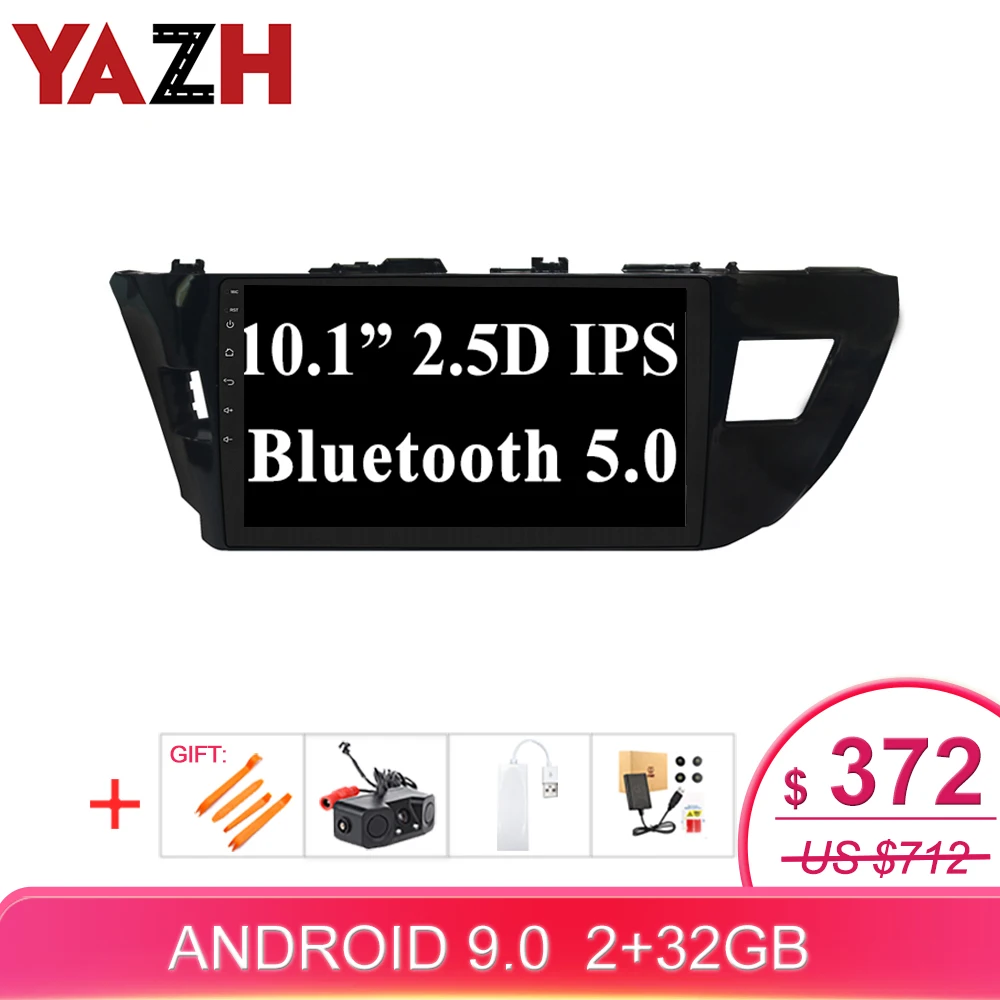 YAZH Android 9.0 9 0*1024 4K видео дисплей для Toyota Corolla 600 2015 2014 автомобильное головное