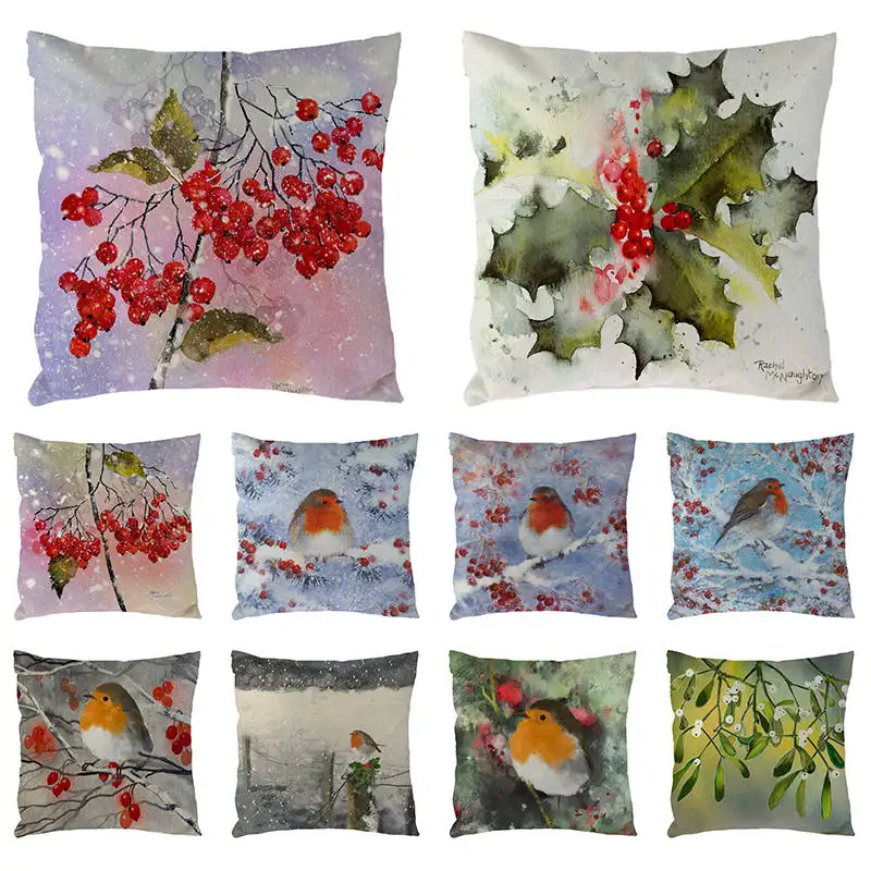 

Custom Sofa Covers Oil Painting Flower Bird Lumbar Pillow Covers Cushion Cover Promotion Home Decoration Pillowcase 1676
