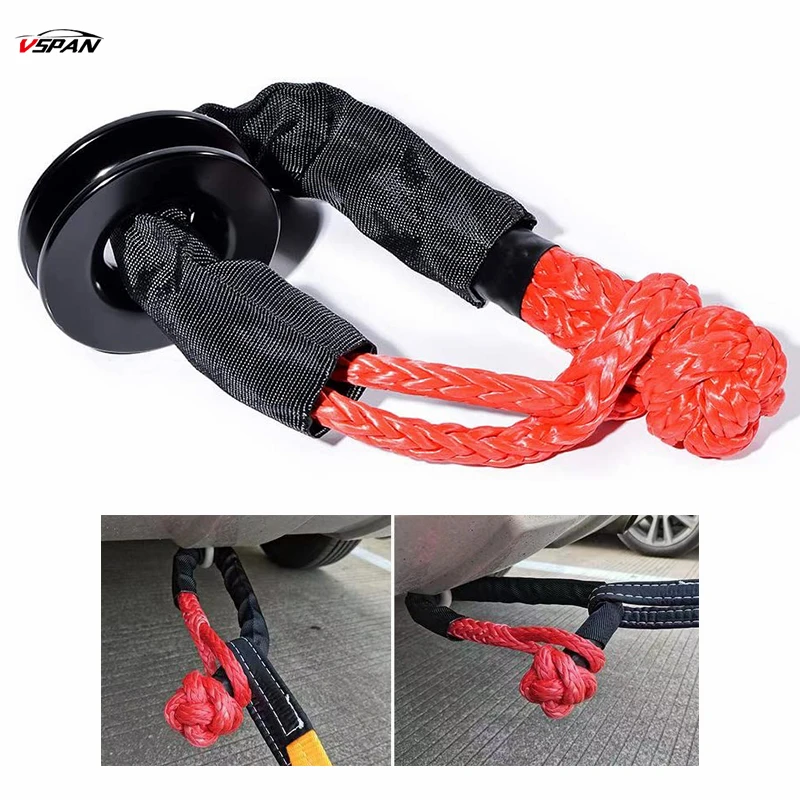 

2021 Red 4x4 Synthetic Soft Shackle Recovery Ring 38,000lbs UHMWPE Rope Shackle for Off-Road Recovery Marine Farming Industrial