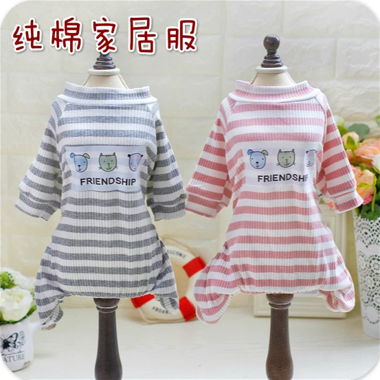 Одежда из чистого хлопка для домашних животных щенков летняя одежда с четырьмя