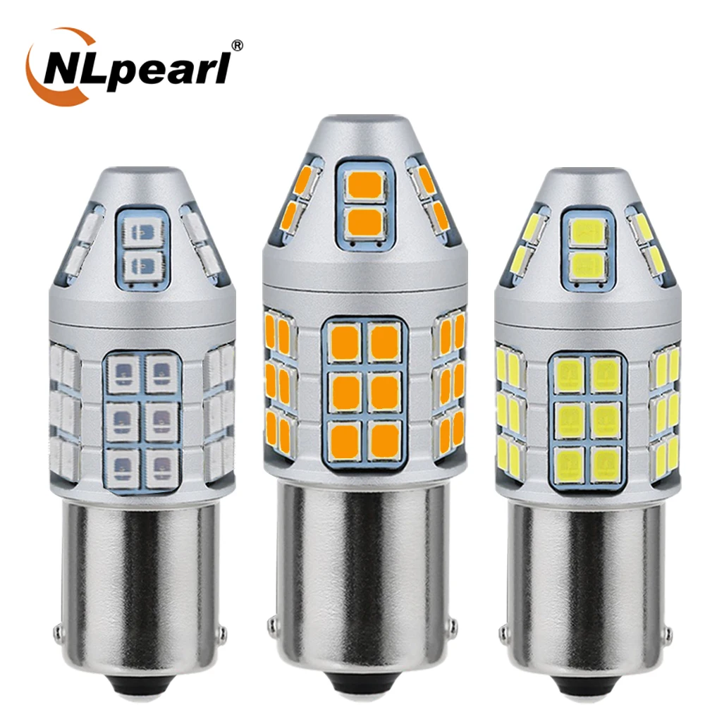 

NLpearl 2x Signal Lamp 1156 Led Bulb P21W Ba15s Led Bau15s Py21w 2835 SMD 1157 Led Bay15s P21 5W Turn Brake Backup Light 12V 24V