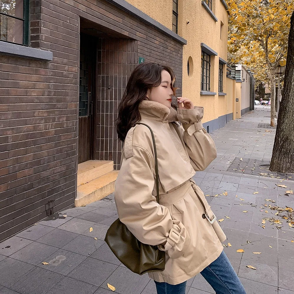 

Solid Color Loose Jacket Female Thick Liner Imitation Rabbit Fur Oterwear clothes Casual Oversize Women Winter Coats 2020