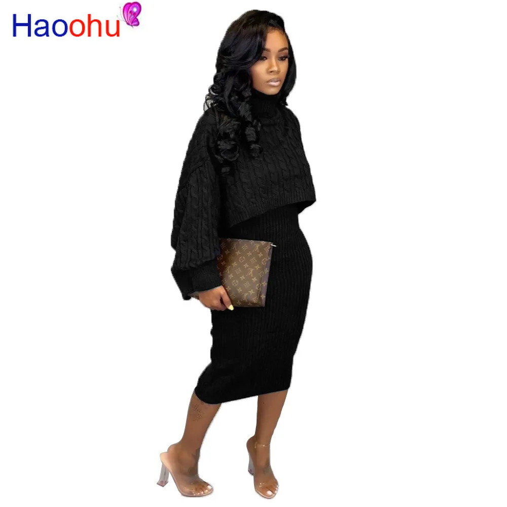 HAOOHU комплект из двух предметов для женщин большие размеры осенне-зимняя одежда