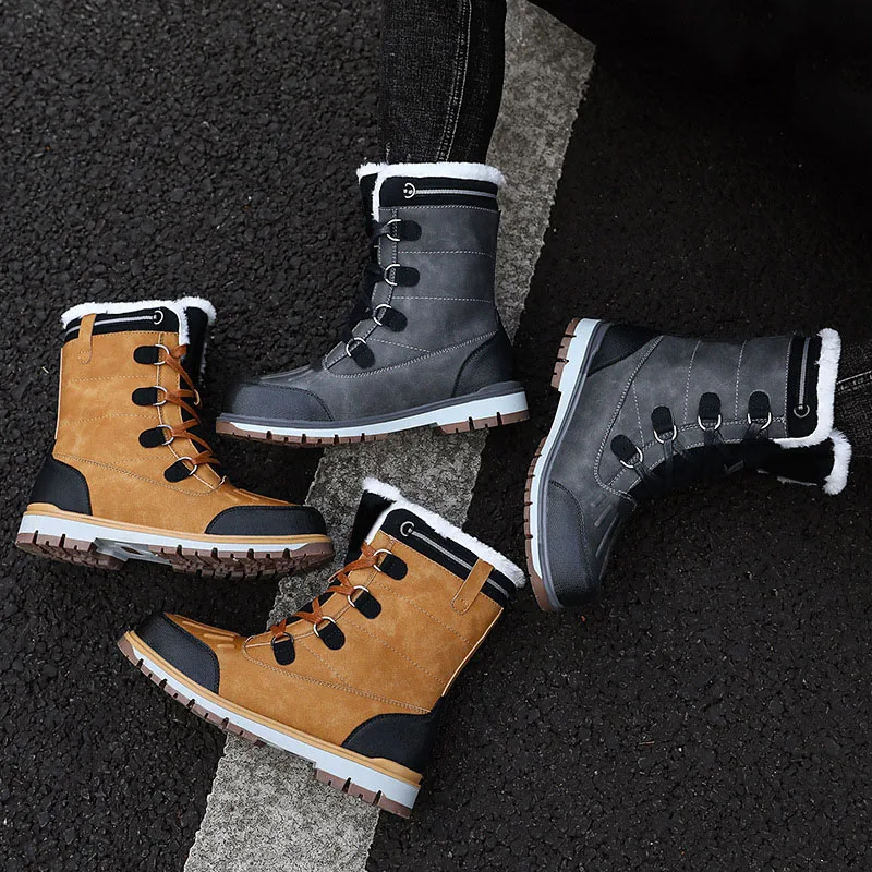 Мужская зимняя обувь зимние ботинки теплые Нескользящие утолщенные