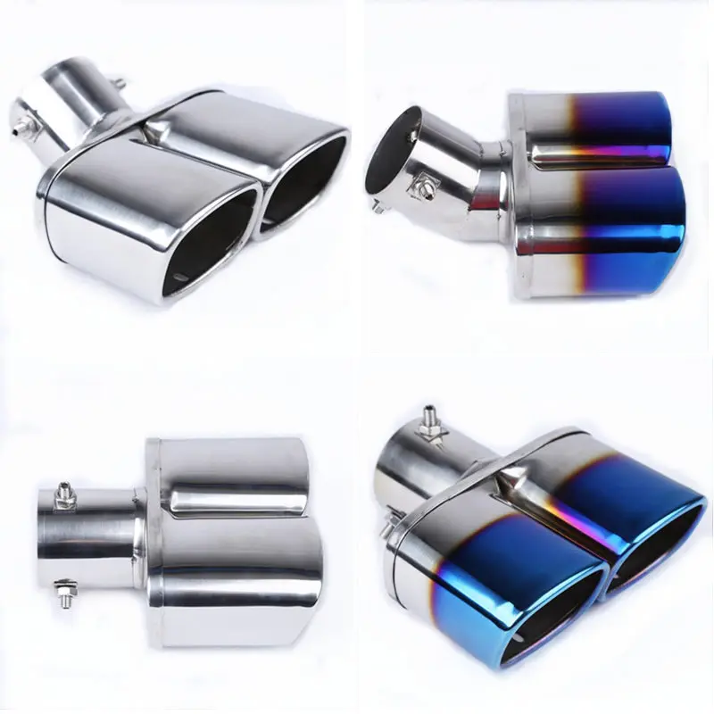 Выхлопная труба из нержавеющей стали от 1 до 2 двойная хромированная отделка