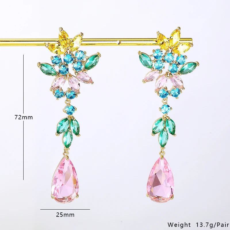 Новинка Разноцветные серьги подвески в виде больших капель воды красивые